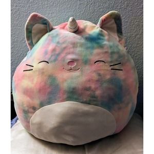 Squishmallows Cali the Caticorn JUMBO 16" Rainbow Tie Dye Plush Stuffed Animal